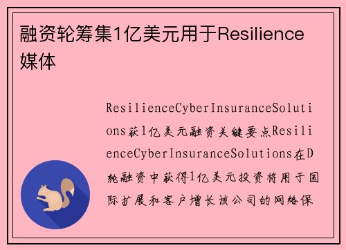 融资轮筹集1亿美元用于Resilience 媒体